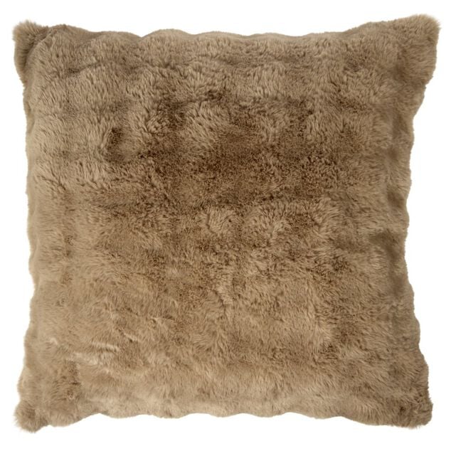 Coussin Bubble effet fourrure marron 60x60cm