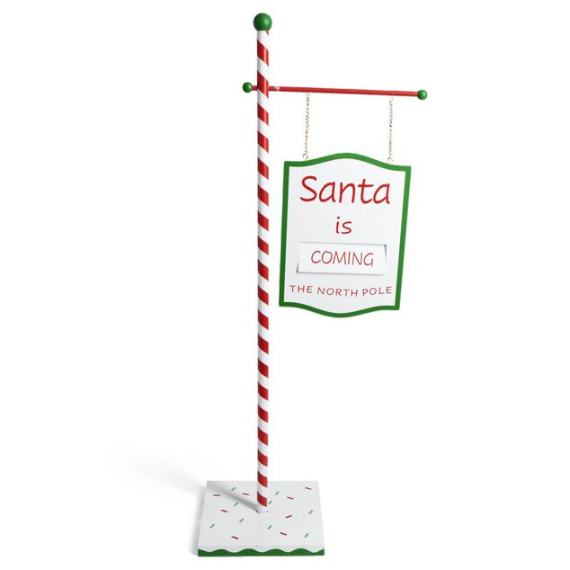 Décoration de Noël panneau en bois "Santa is coming" H100cm