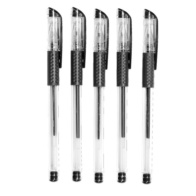 Lot de 5 stylos &agrave; encre noire 0,6mm