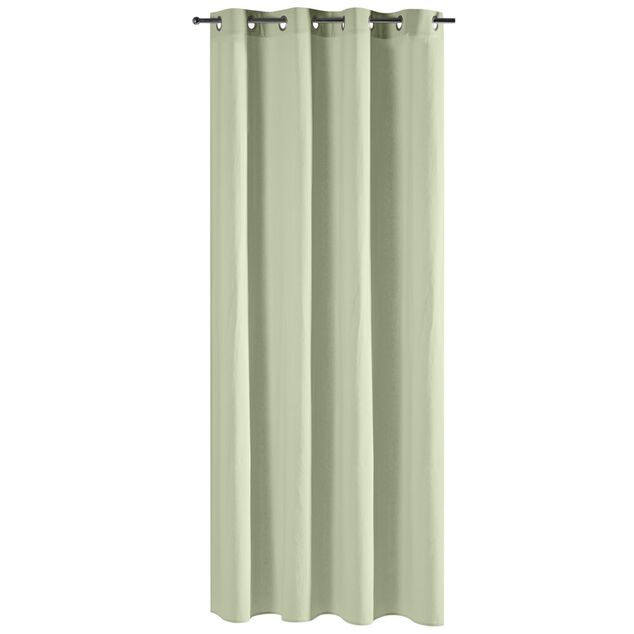 Rideau &agrave; oeillets 140x240cm uni vert c&eacute;ladon