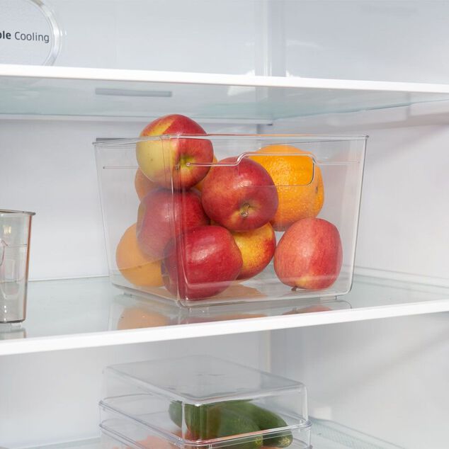 Bac de rangement carr&eacute; transparent pour frigo 5,5L