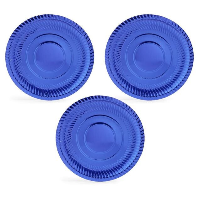 Plateau pr&eacute;sentation carton bleu m&eacute;tallis&eacute; x3