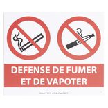 Plaque signalétique "Défense de fumer et de vapoter" - 24x20 cm
