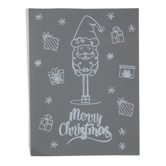 D&eacute;coration fen&ecirc;tre No&euml;l &eacute;lectrostatique dessin blanc (2 mod&egrave;les)
