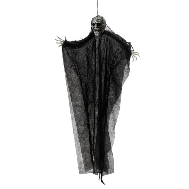 D&eacute;coration Halloween &agrave; suspendre fant&ocirc;me squelette H66cm (2 mod&egrave;les)