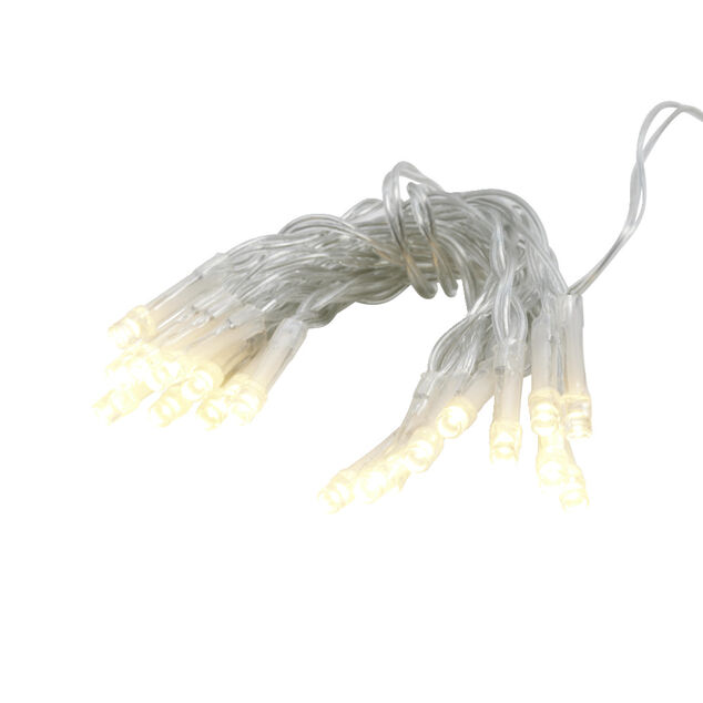 Guirlande lumineuse &agrave; piles 20LED blanc chaud 2,2m