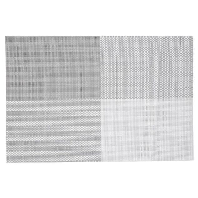 Set de table rectangulaire plastique blanc et gris