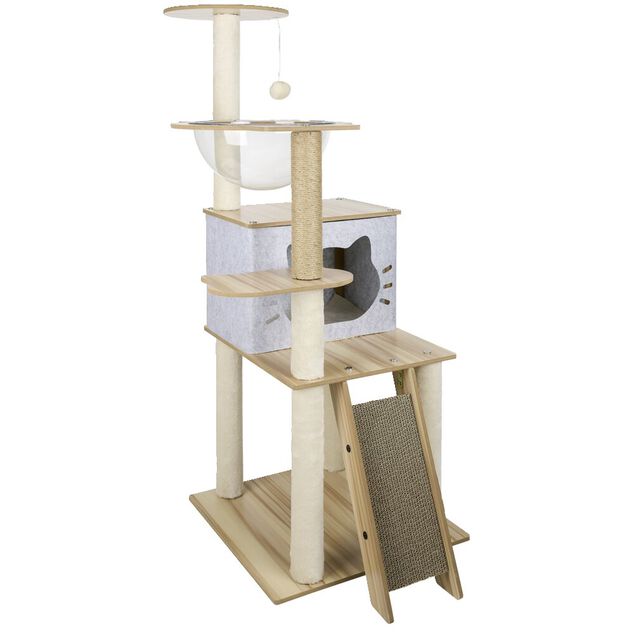 Arbre &agrave; chat avec couchages/griffoirs/balle 48x48xH120cm