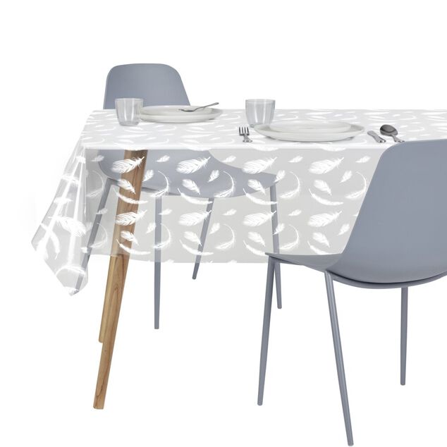 Nappe cristal rectangulaire transparente avec inscriptions 140x240cm