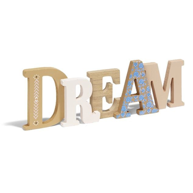 D&eacute;coration mot DREAM en bois L49xH14cm