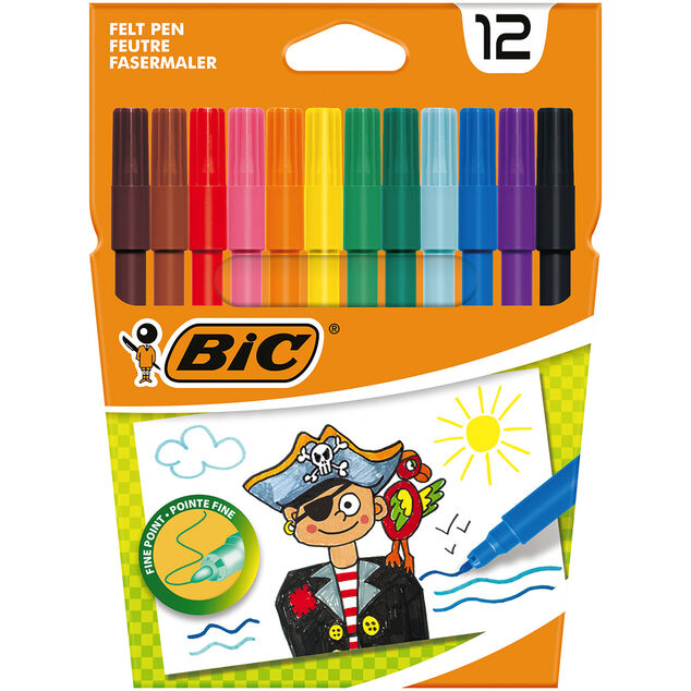 Feutre de coloriage BIC pointe fine x12