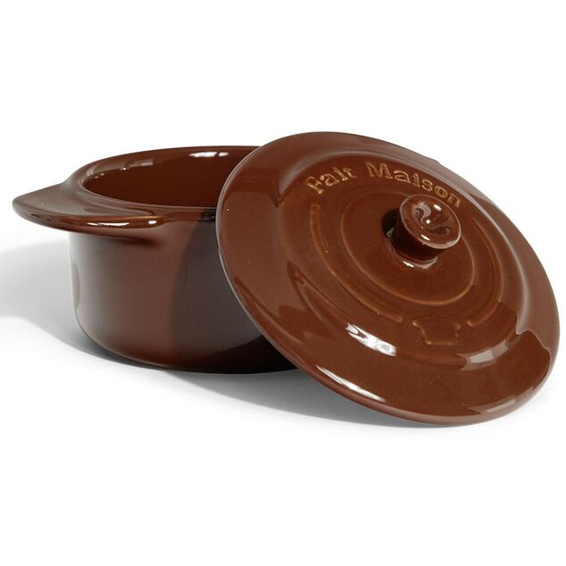 Mini cocotte individuelle en c&eacute;ramique avec couvercle (2 mod&egrave;les)