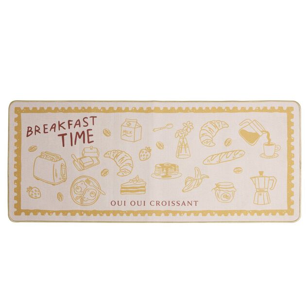 Tapis de cuisine rectangulaire antid&eacute;rapant absorbant motifs croissants 50x120cm