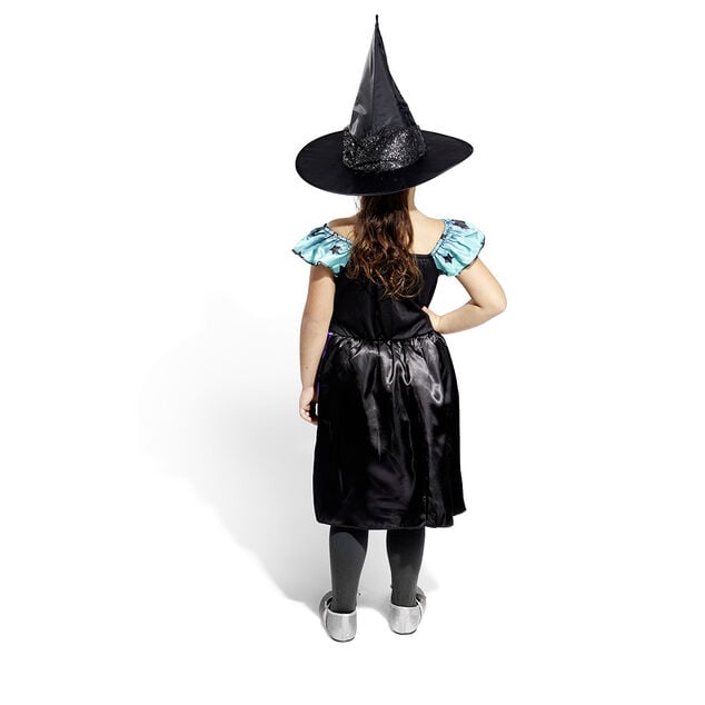 D&eacute;guisement enfant Halloween sorci&egrave;re robe noir bleu violet 4/6 ans