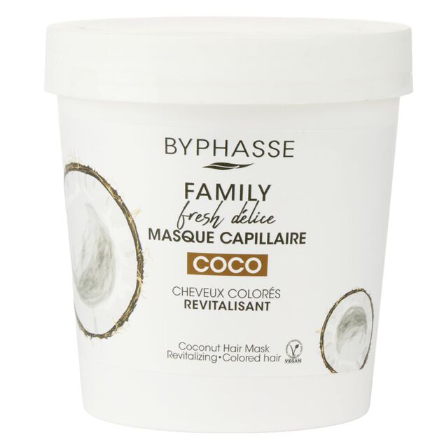 Masque cheveux color&eacute;s Byphasse revitalisant senteur coco 250ml