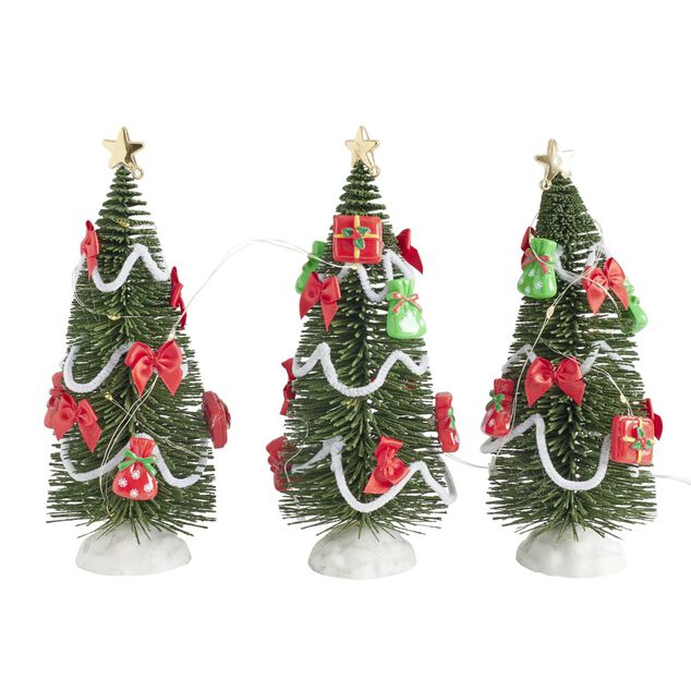 Sapin lumineux d&eacute;coratif 15LED x3  H18cm