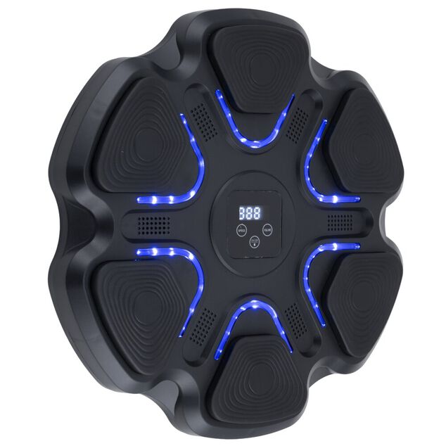 Cible de boxe murale bluetooth musicale et lumineuse noire &Oslash;38cm