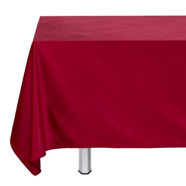 Nappe rectangulaire velours rouge L250X140 cm