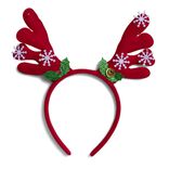 Serre t&ecirc;te renne &agrave; grelots rouge et blanc