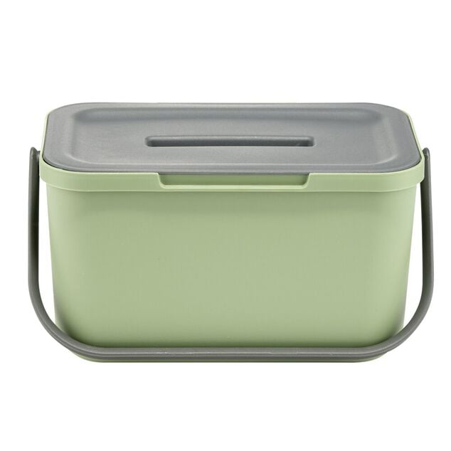 Poubelle compost de porte 4L plastique gris et vert 25,5x16,5xH14cm