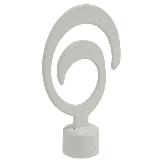 Embout tringle &agrave; rideau &Oslash;20mm m&eacute;tal forme spirale blanc mat x2