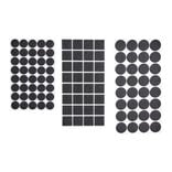 Lot de 104 patins en feutre noir - 3 tailles