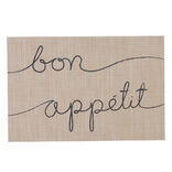 Set de table restangulaire plastique beige Bon app&eacute;tit