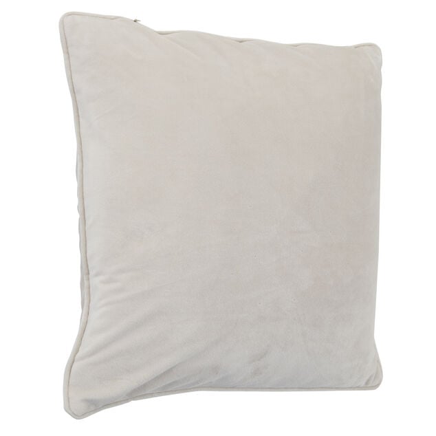 Housse de coussin carr&eacute;e en velours beige