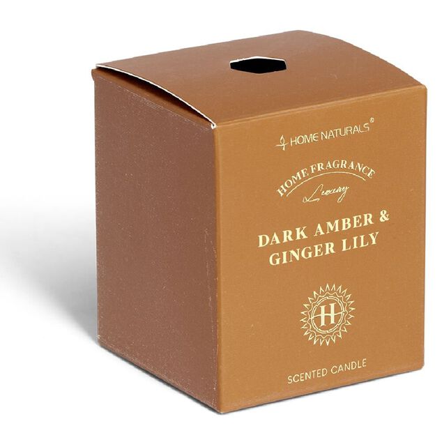 Bougie senteur ambre et gingembre dans pot en verre &Oslash;6,4xH7,9cm marron