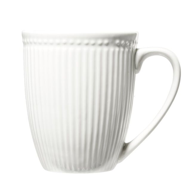 Mug en porcelaine Colombe blanc stri&eacute; 330ml H10,5cm