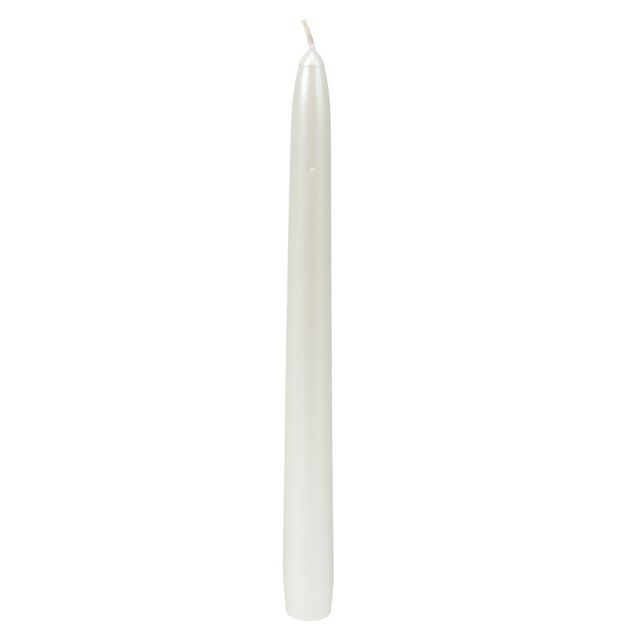 Bougie cire X2 pcs forme flambeau torsad&eacute; H25 cm blanc