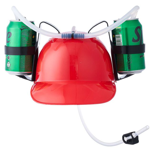 Casque &agrave; boisson double rouge