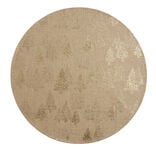 Set de table rond en jute naturel motifs sapins dorés Ø38cm