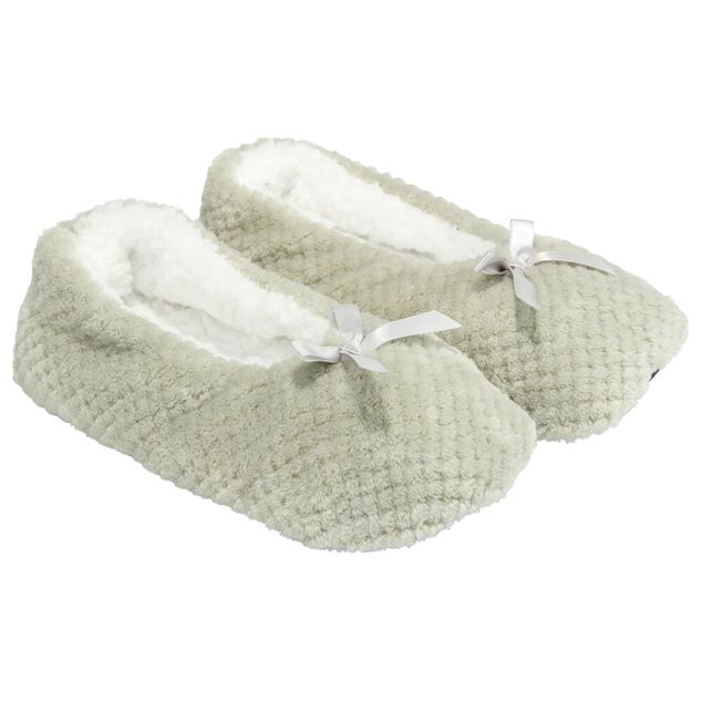 Chaussons ballerines fourr&eacute;s femme gris 40/41