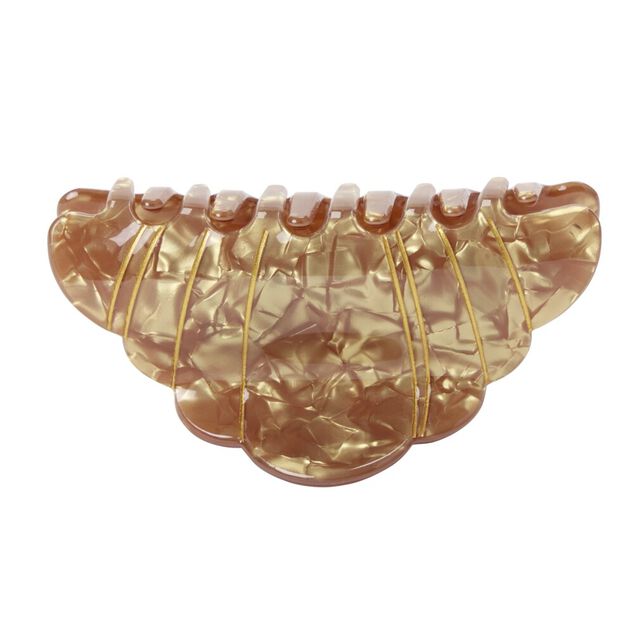 Pince &agrave; cheveux plastique forme croissant ou bretzel L9cm (2 mod&egrave;les)