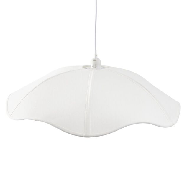 Suspension double polyester et m&eacute;tal blanc &Oslash;80xH16cm