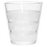 Gobelet bas conique transparent rayure blanche 25cl x3 - &Oslash;8,4 x H8 cm