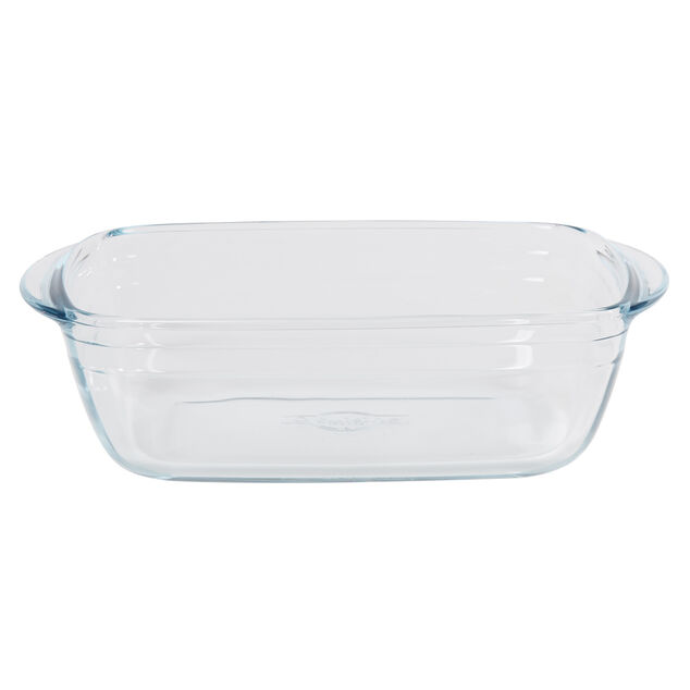 Plat &agrave; four rectangulaire en verre couvercle plastique