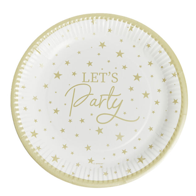 Lot de 8 assiettes Let's Party carton &Oslash;23cm