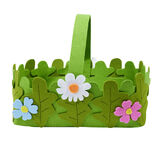 Panier pour oeufs de P&acirc;ques en feutrine verte 20x18xH15cm (2 mod&egrave;les)
