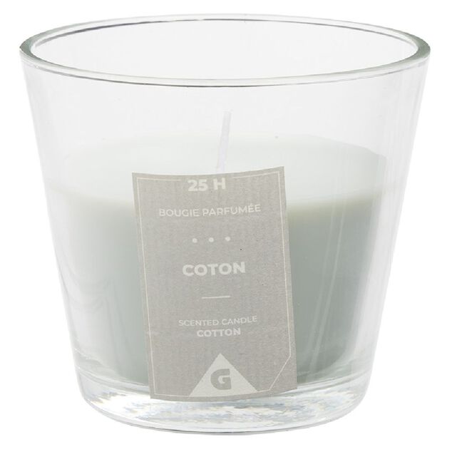 Bougie dans verre transparent senteur coton