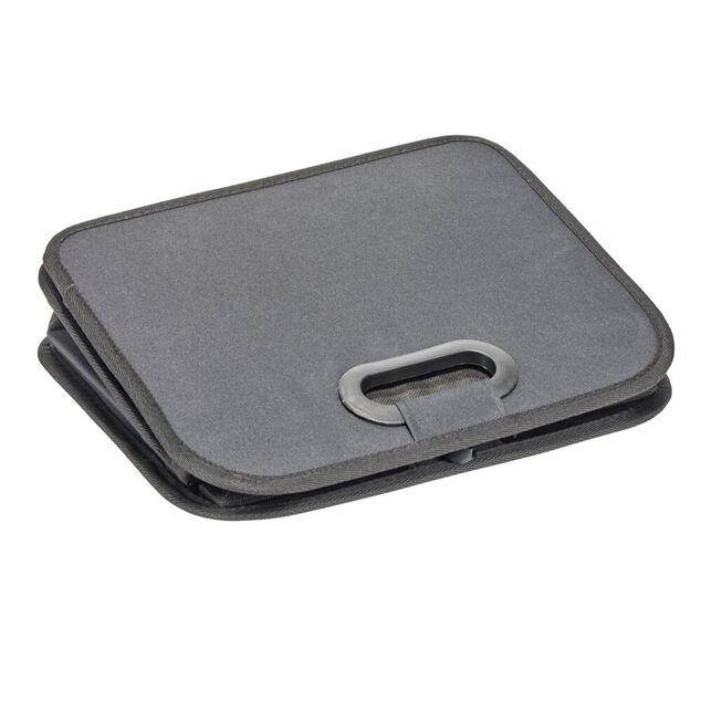 Pani&egrave;re de rangement r&eacute;tractable 2 compartiments polyester noir 50x32xH27cm