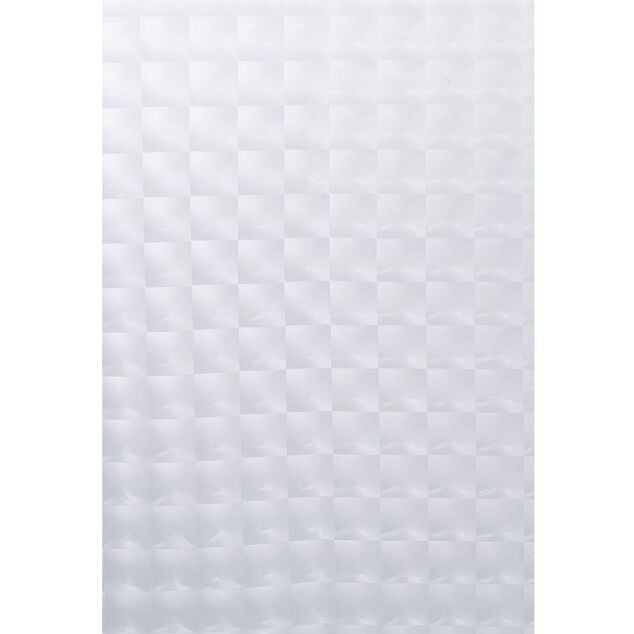 Rideau de douche motif carr&eacute; blanc opaque 180xH200cm