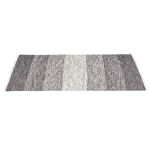Tapis rectangulaire rayure blanche et noire