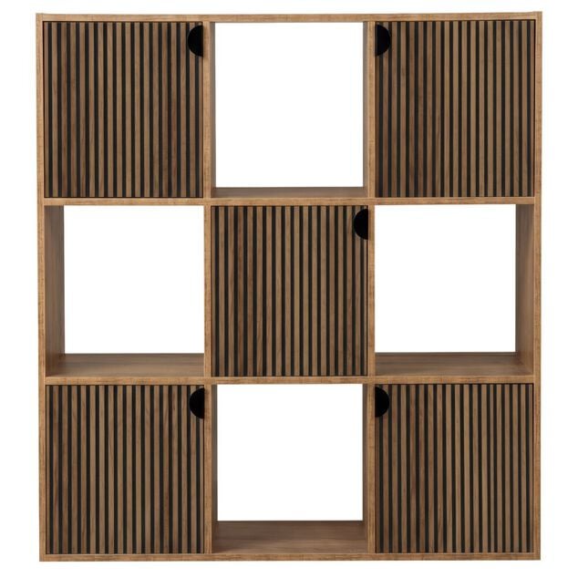 &Eacute;tag&egrave;re Adam 9 cases 5 portes en bois brun L90xP29,5xH90cm