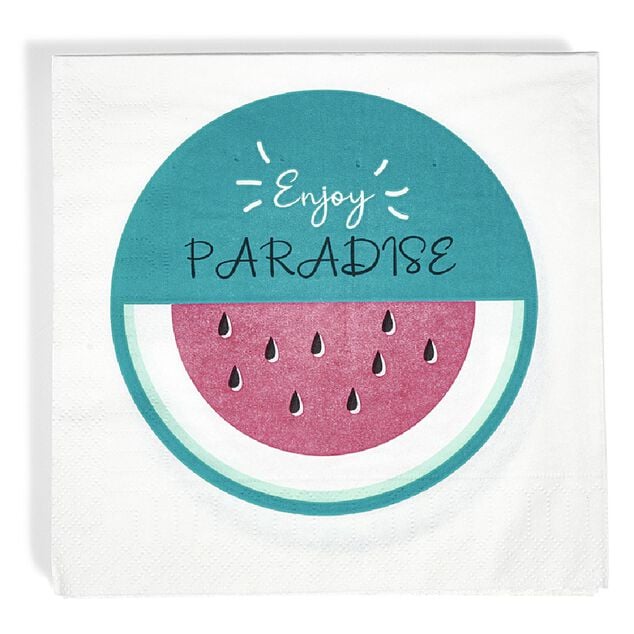 Serviette en papier exotique motif past&egrave;que x20