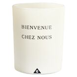 Bougie dans verre inscription Bienvenue chez nous senteur vanille 40H
