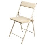 Chaise pliante Ninon m&eacute;tal et velours beige L43xP47xH78,5cm