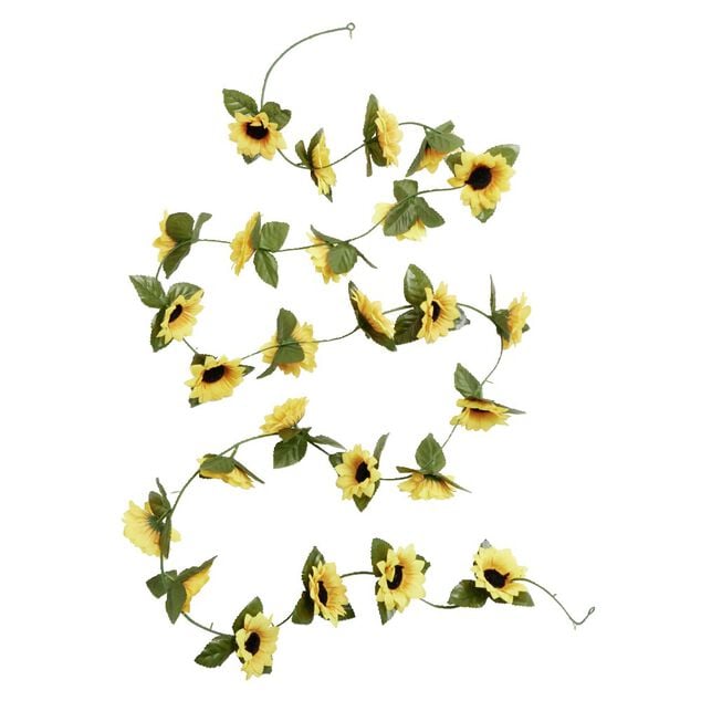 Guirlande tournesol artificiel 26 t&ecirc;tes L150cm