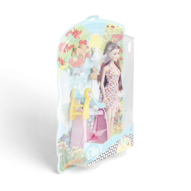 Poup&eacute;e mannequin Elly's avec fillette et animaux